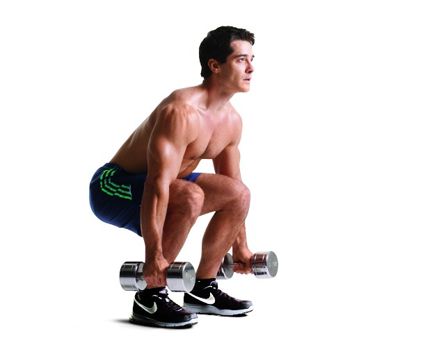 sentadilla con mancuernas